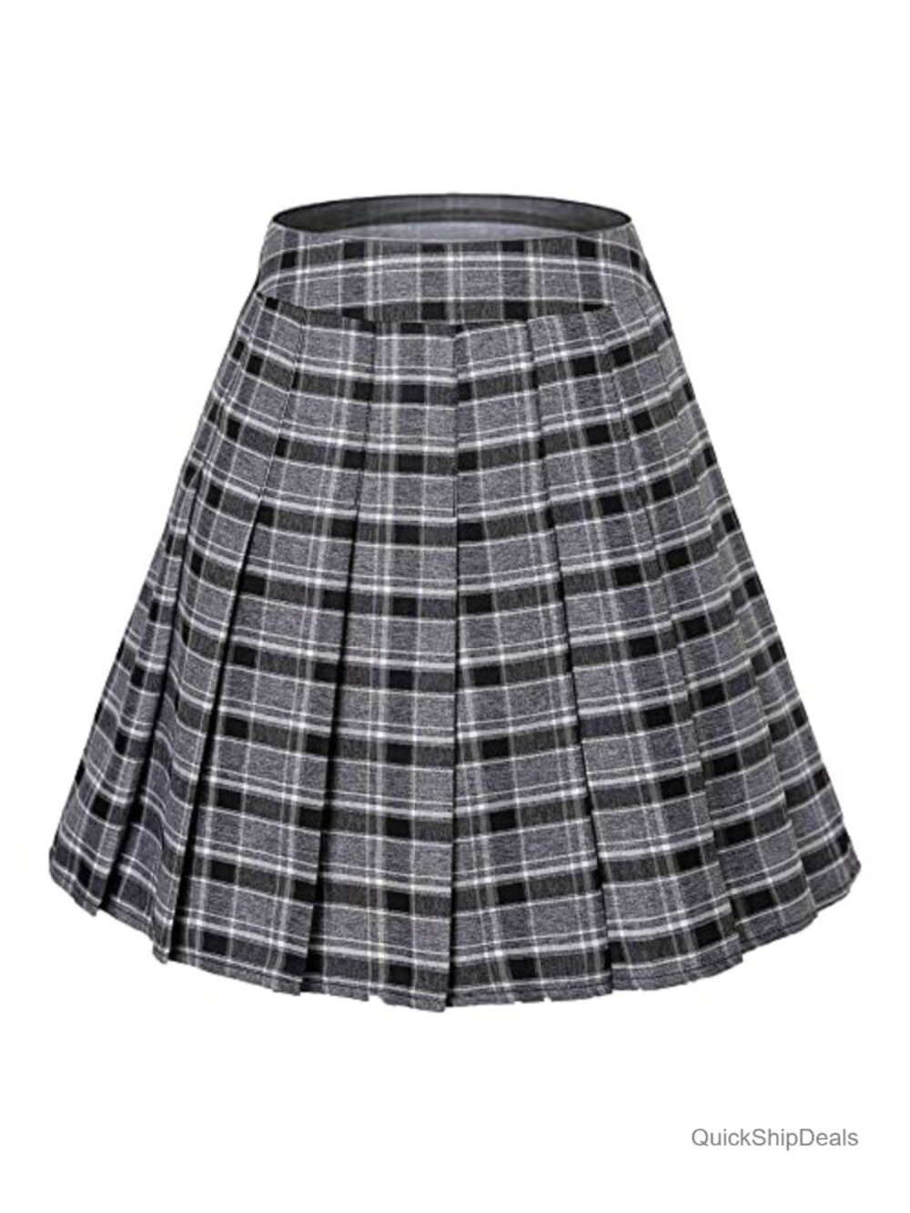 Women's High Waist Pleated Skater Tennis Skirt Polyester Spandex